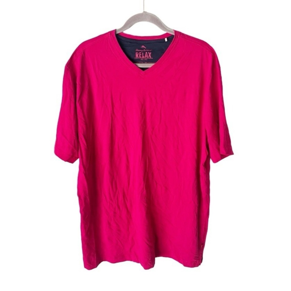 Tommy Bahama Relax Pink Supima Cotton V-Neck Short Sleeve T-Shirt Size 2X